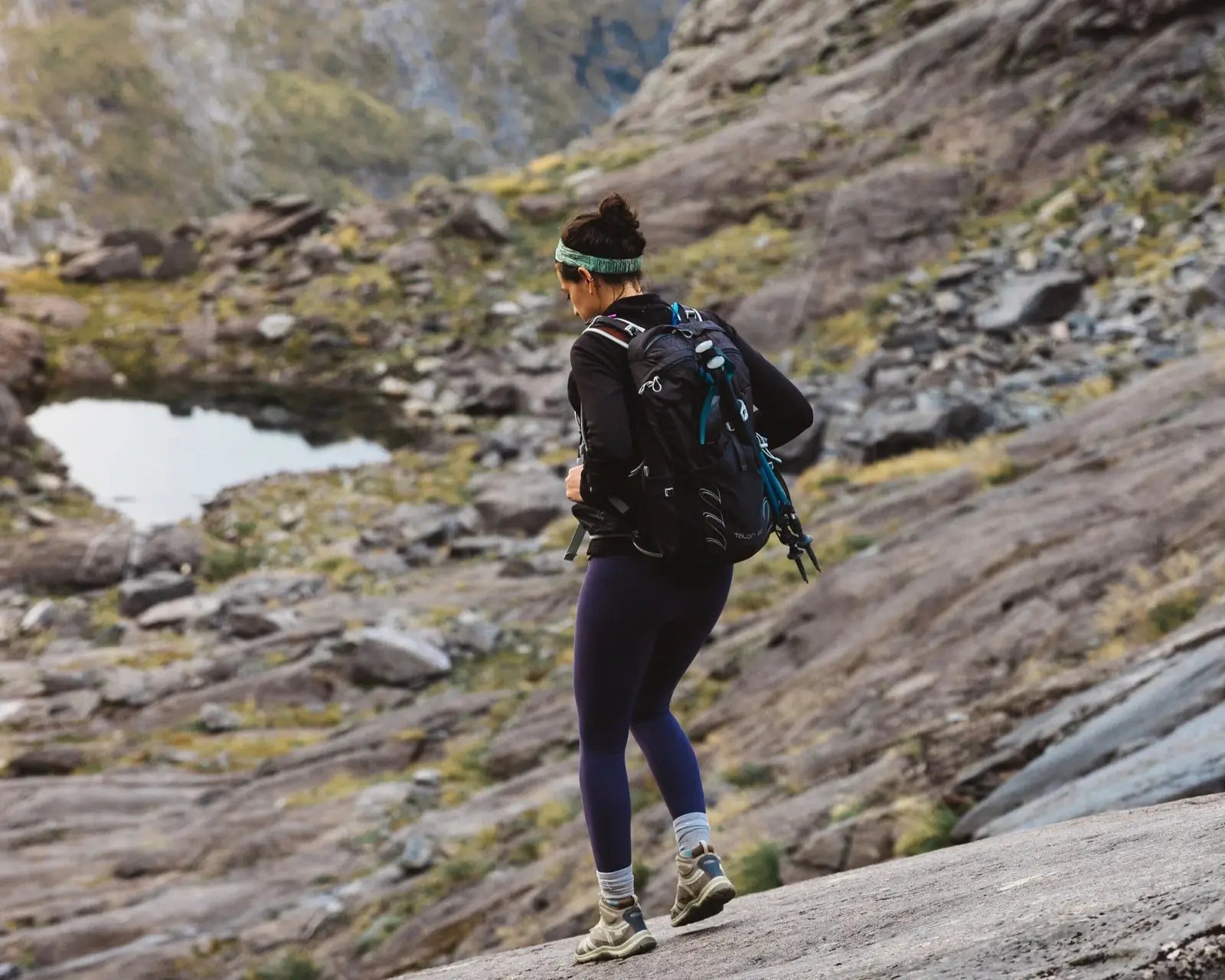 Hiker on a rocky trail