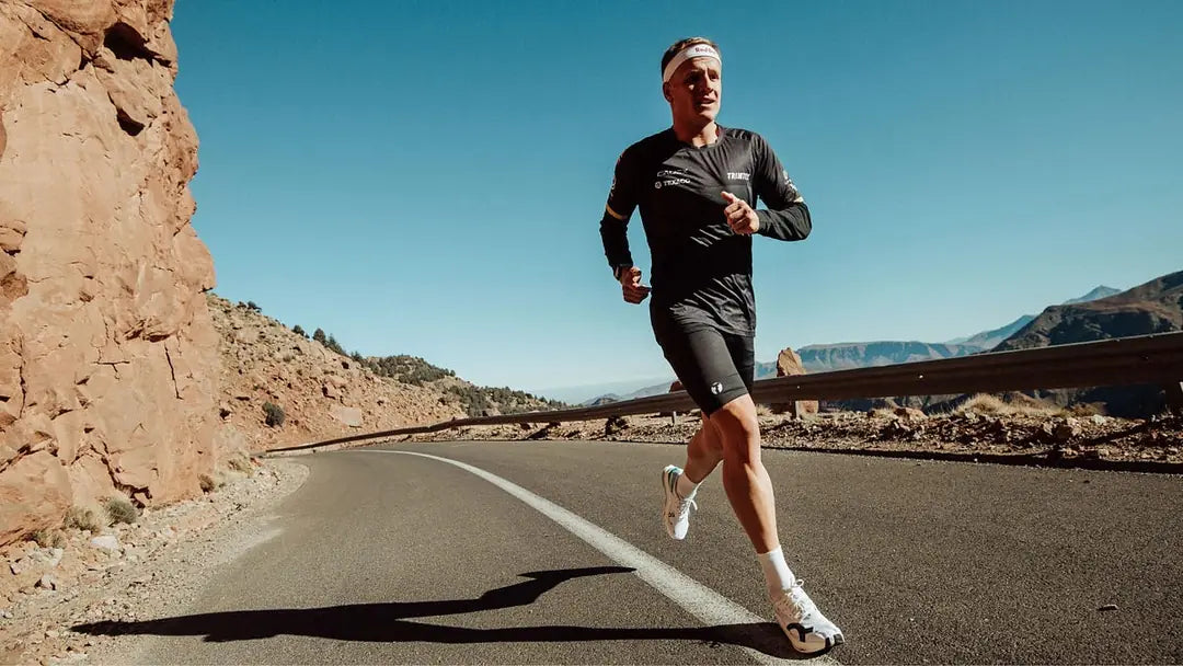 Runner on a mountain road